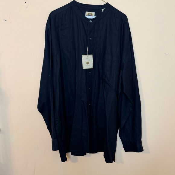 Pusser’s West Indies button Shirt XXL Men black Linen NWT - Picture 1 of 5